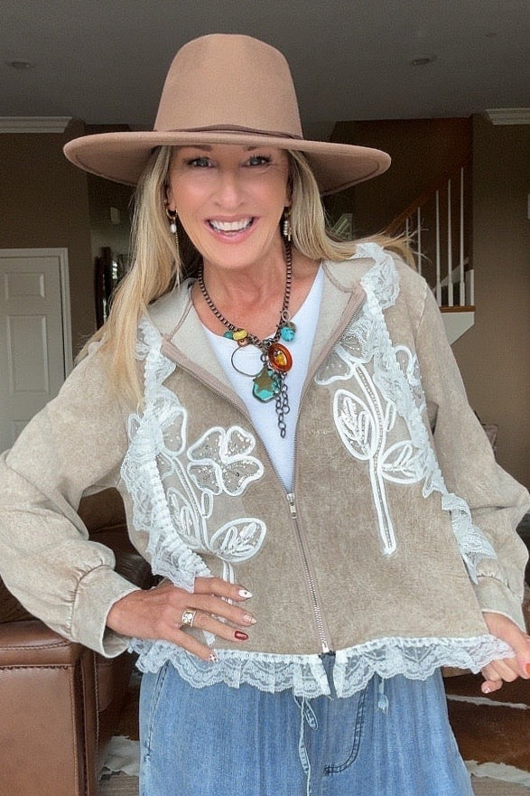 Shimmering Petal Ruffle Jacket