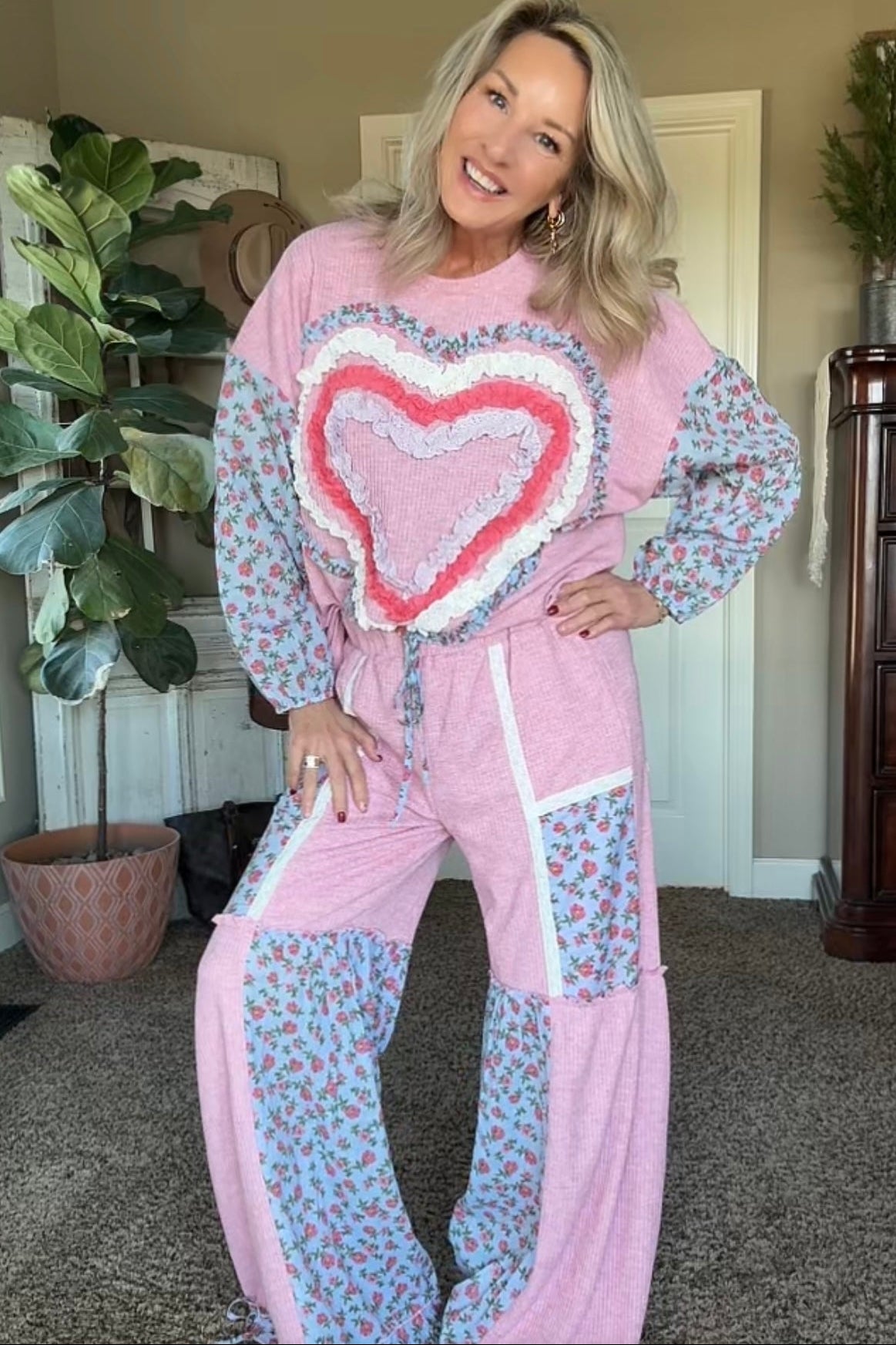 Love In Bloom Waffle-Knit Top