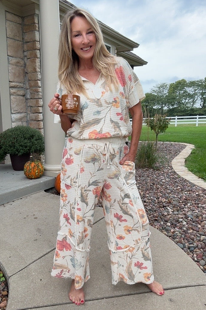 Flower Market Amber Waffle Top