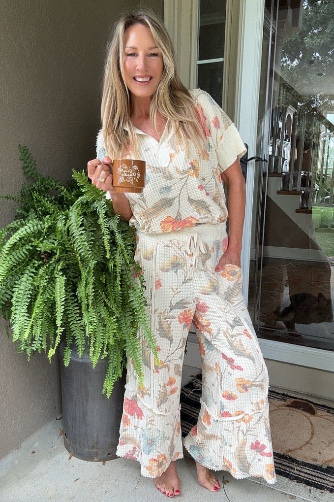 Flower Market Amber Waffle Pants