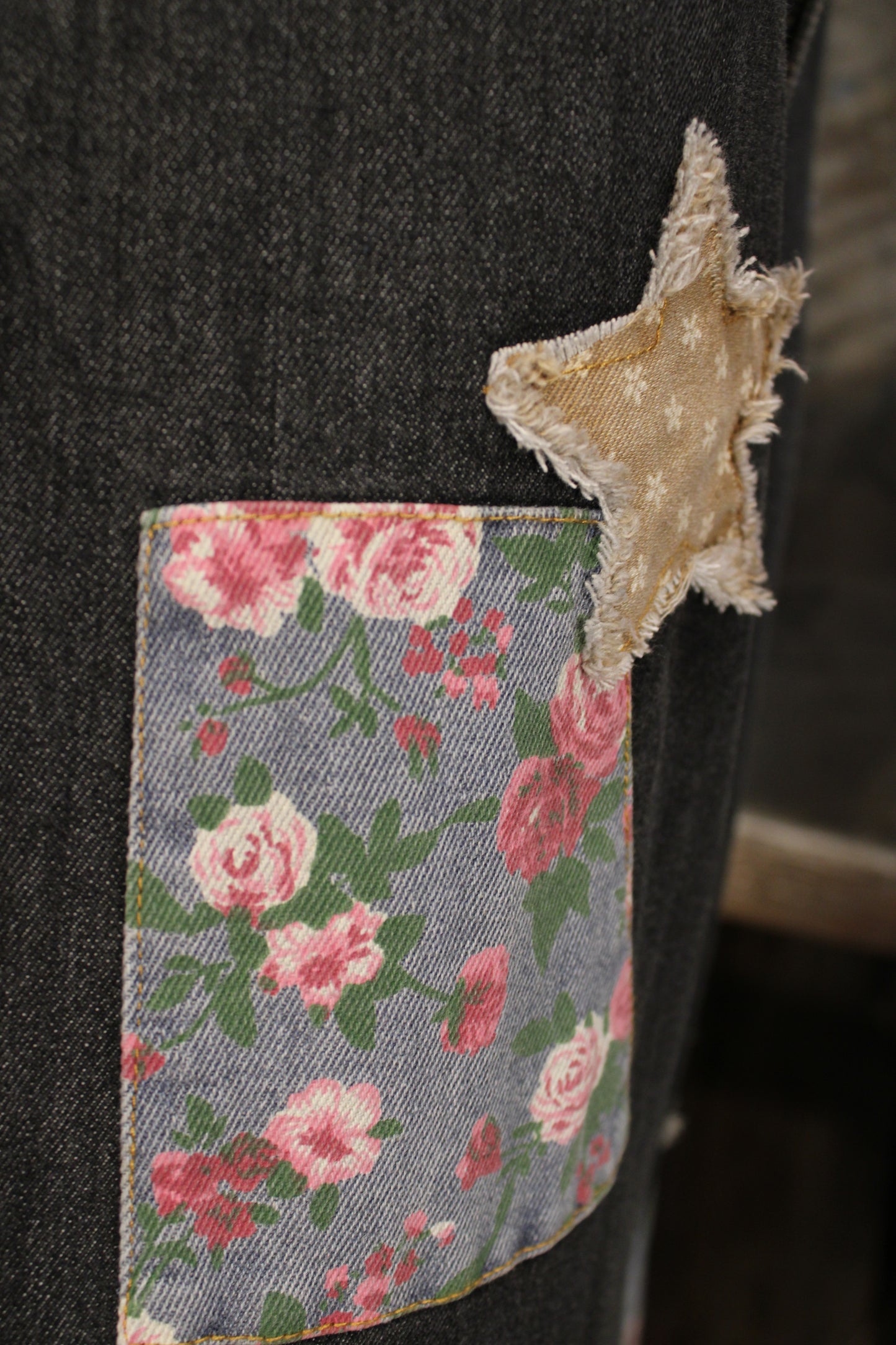 Rose Patch Crop Jeans