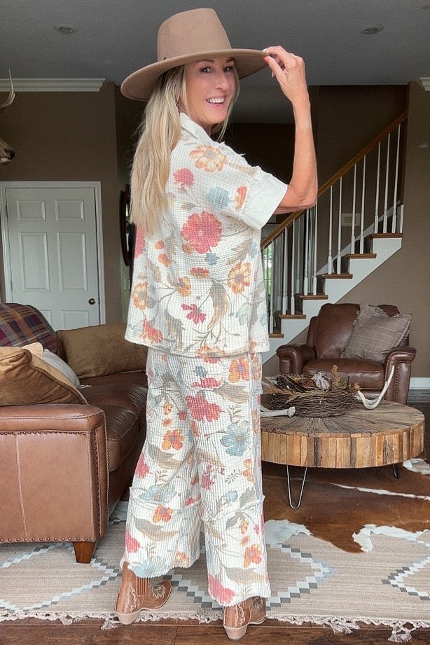 Flower Market Amber Waffle Top