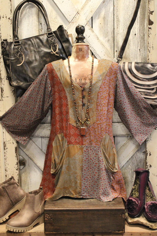 Vintage Floral Tunic Top