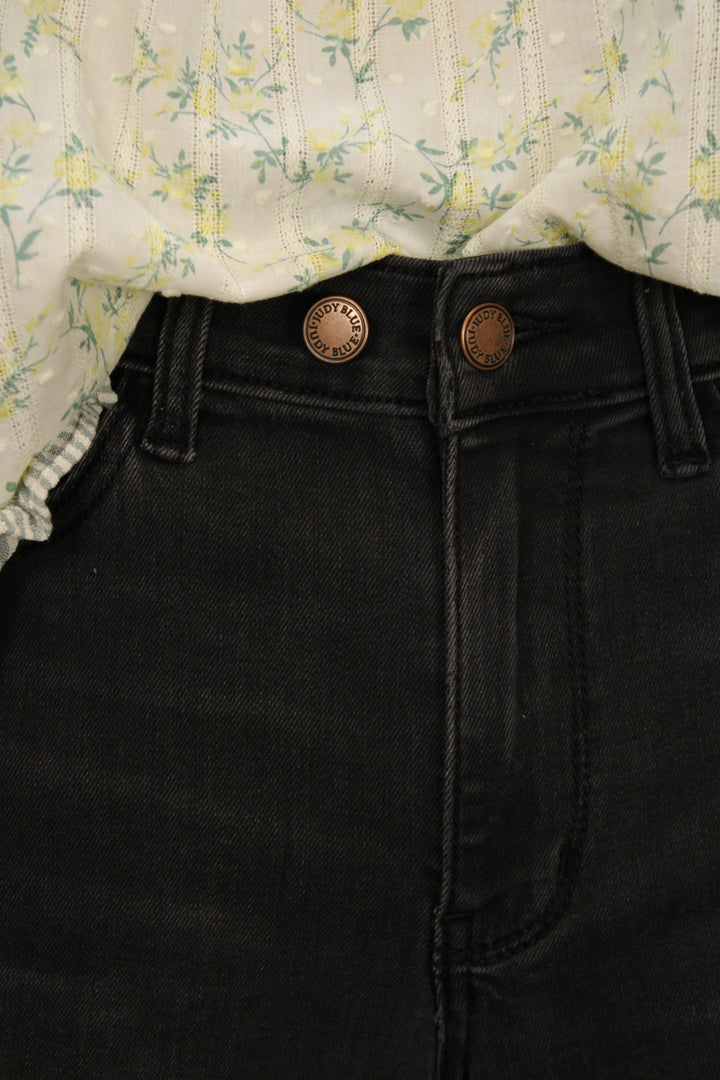Midnight Muse Frayed Denim Shorts