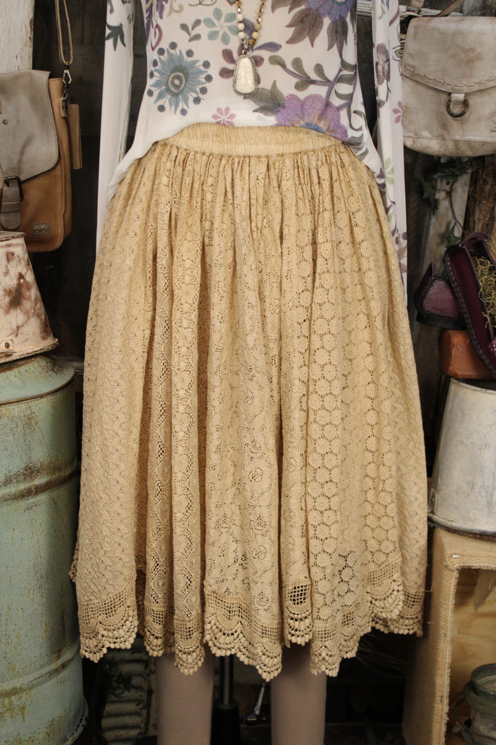 Heirloom Lace Latte Ruffle Skirt