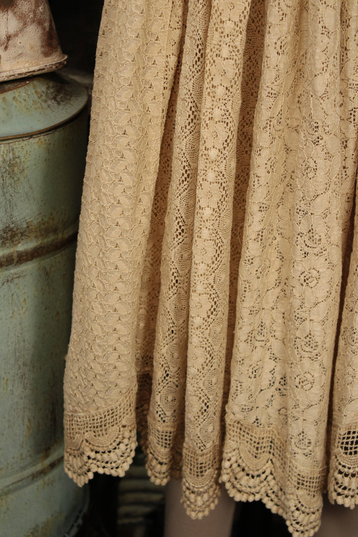 Heirloom Lace Latte Ruffle Skirt