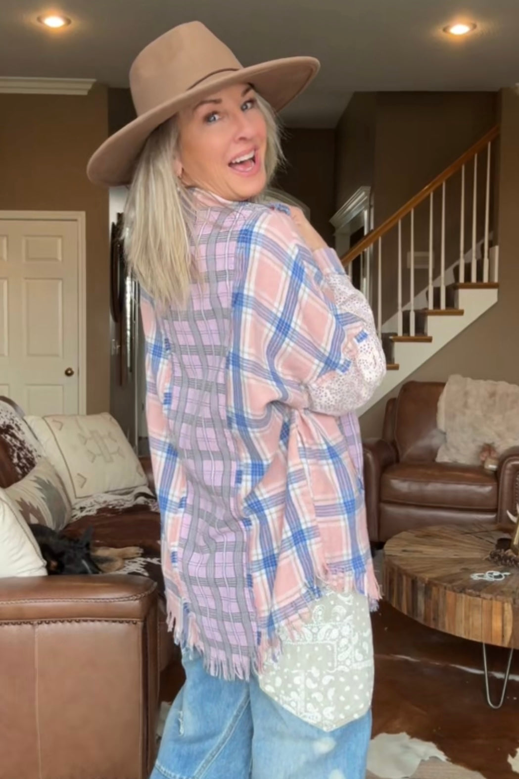 Garden Gingham Mix Top