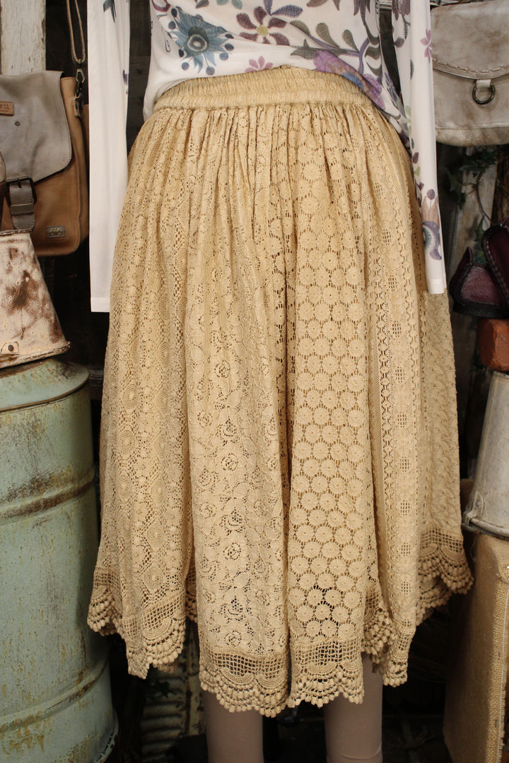 Heirloom Lace Latte Ruffle Skirt