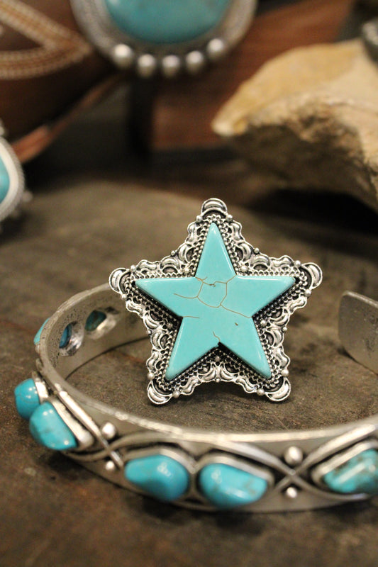 Lone Star Turquoise  Adjustable Ring