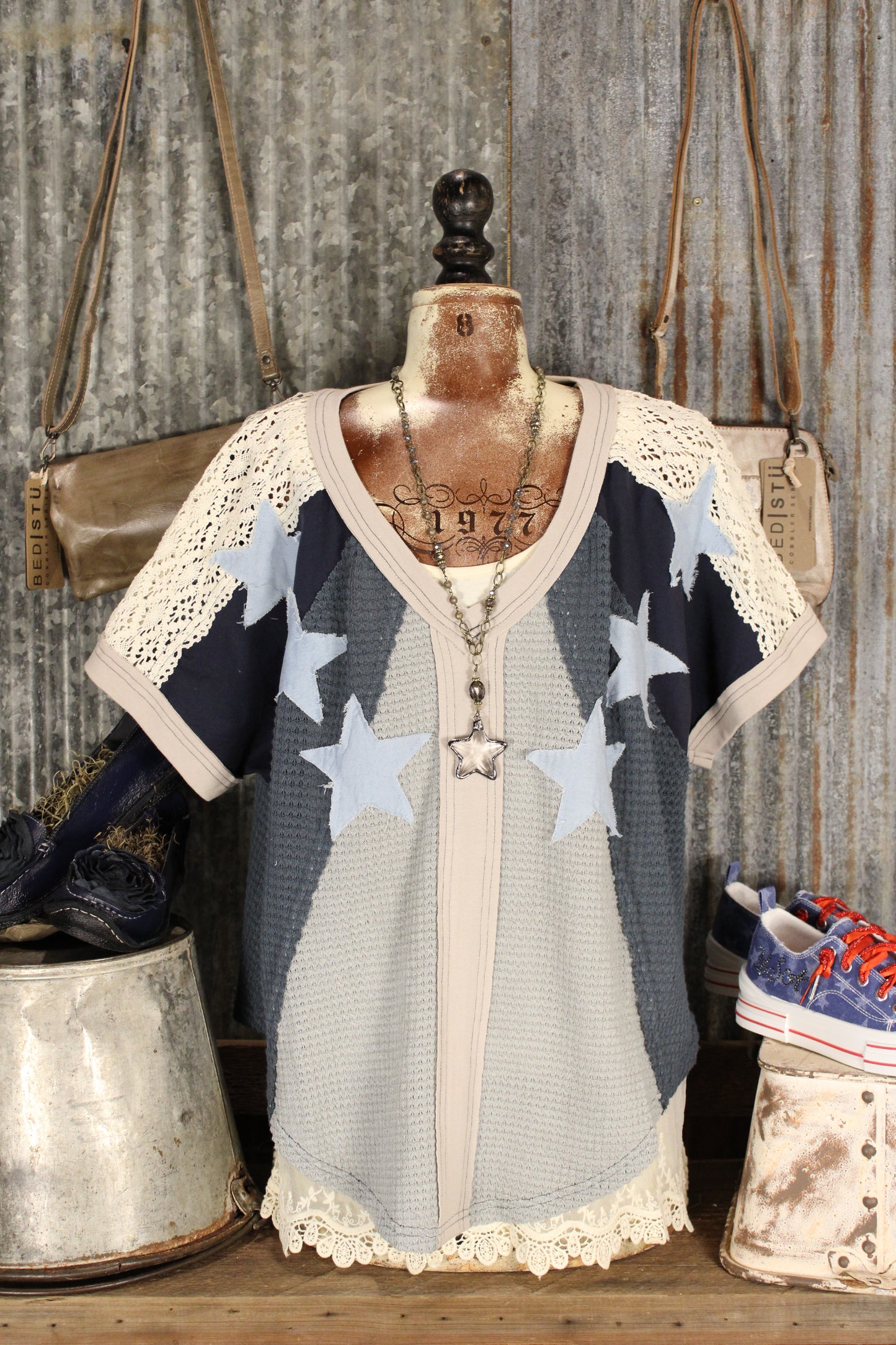 Starfall Blue Lace Top