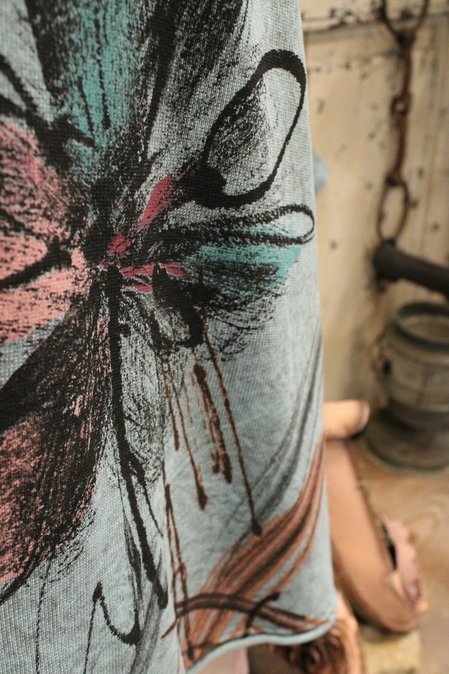 Artsy Teal Blossom Tunic
