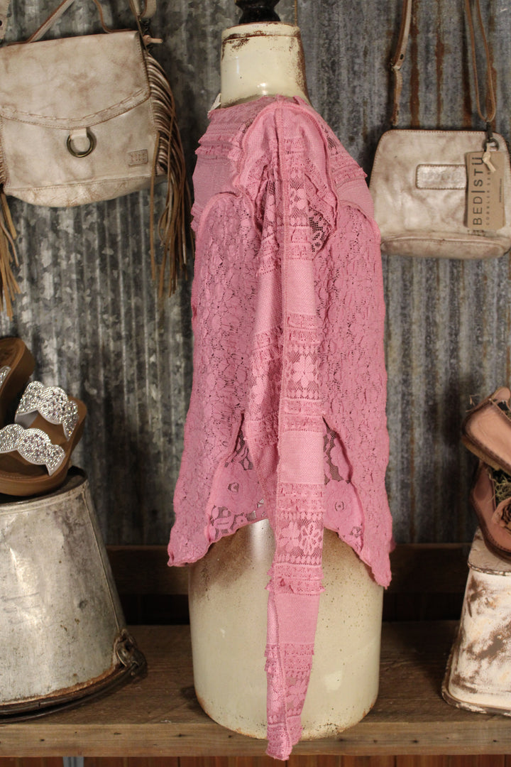 Now You See Me Pink Mesh Top