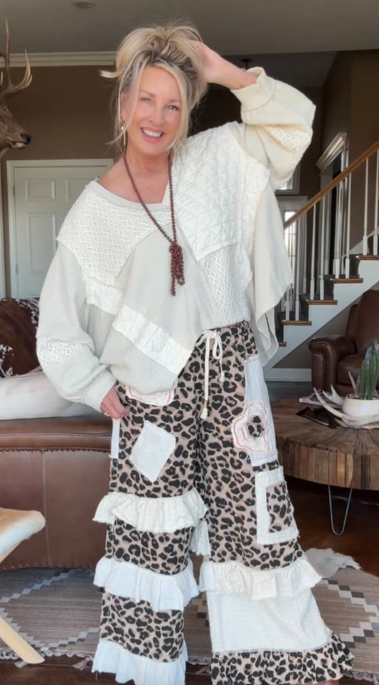 Petals And Prowl Ruffle Pants