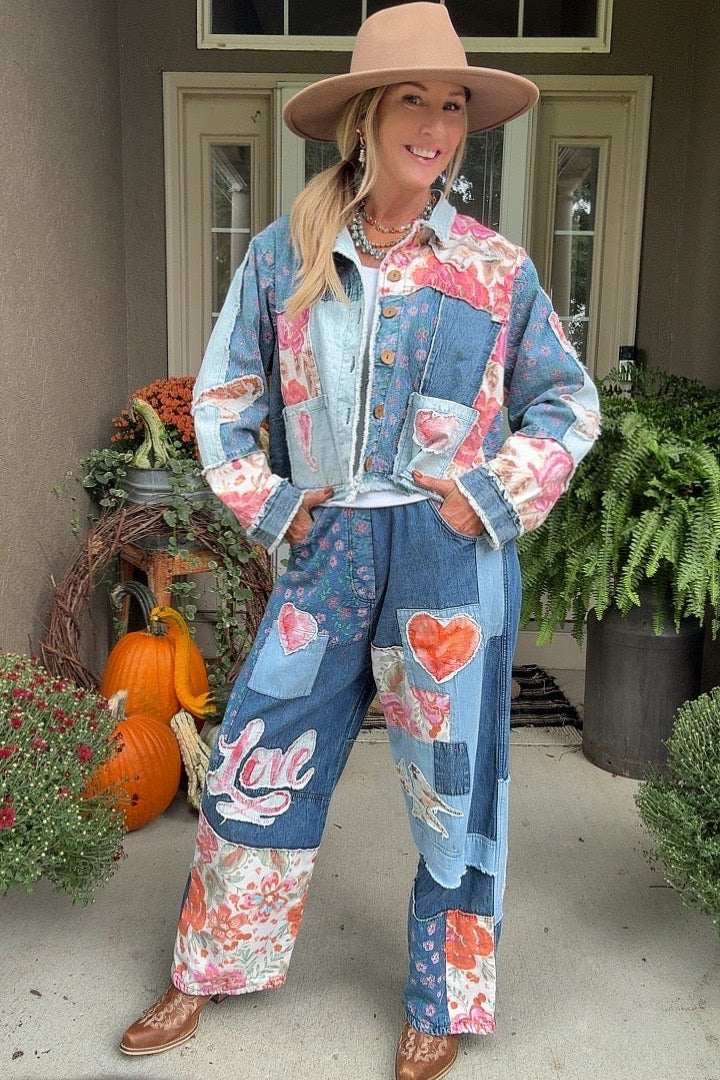 Country Romance Patchwork Pants