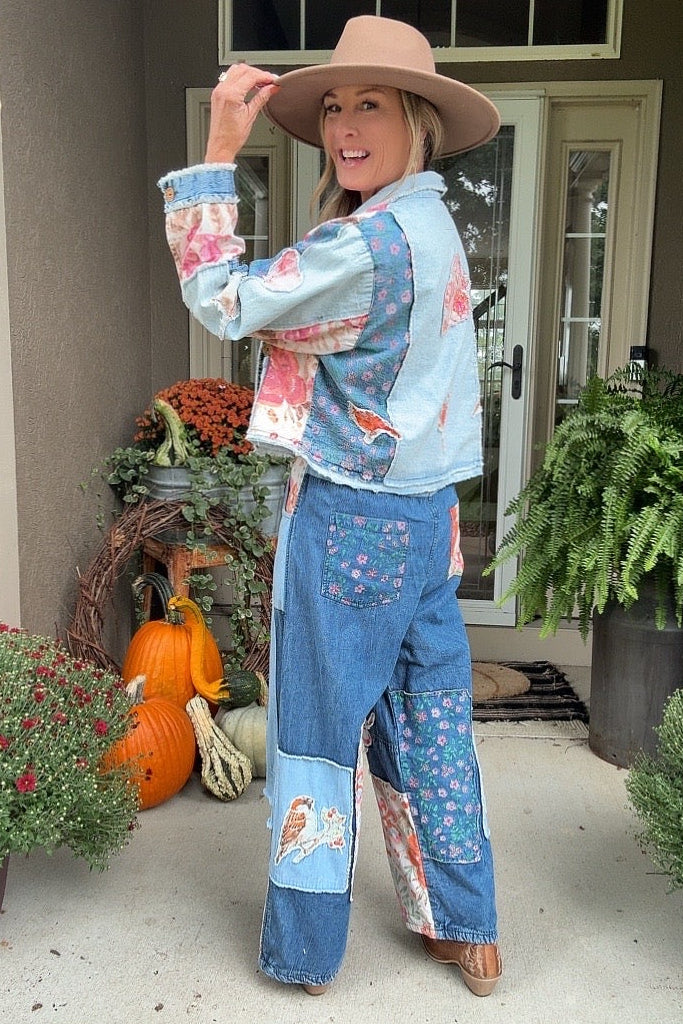 Country Romance Patchwork Pants