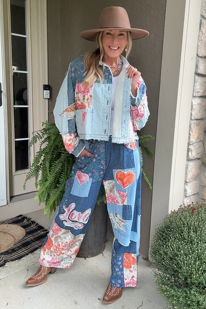 Country Romance Patchwork Pants