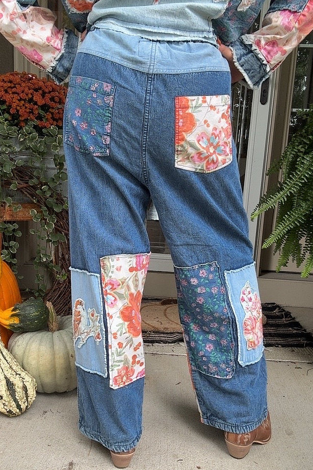 Country Romance Patchwork Pants