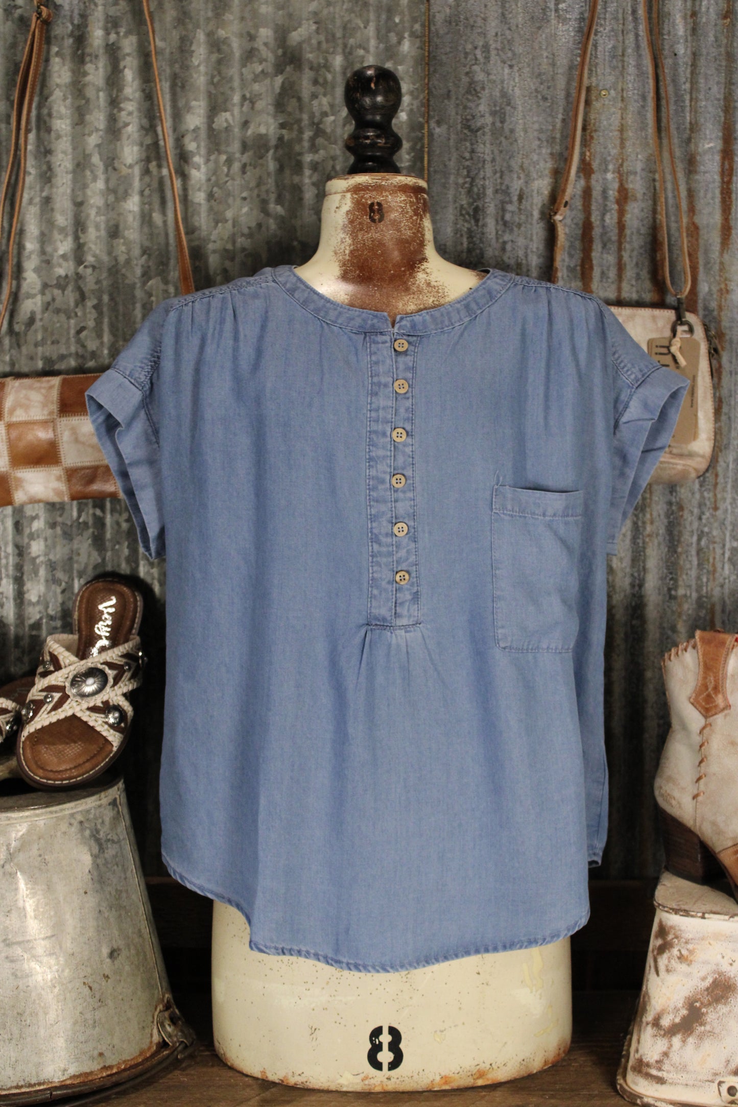Easy Days Chambray Blouse