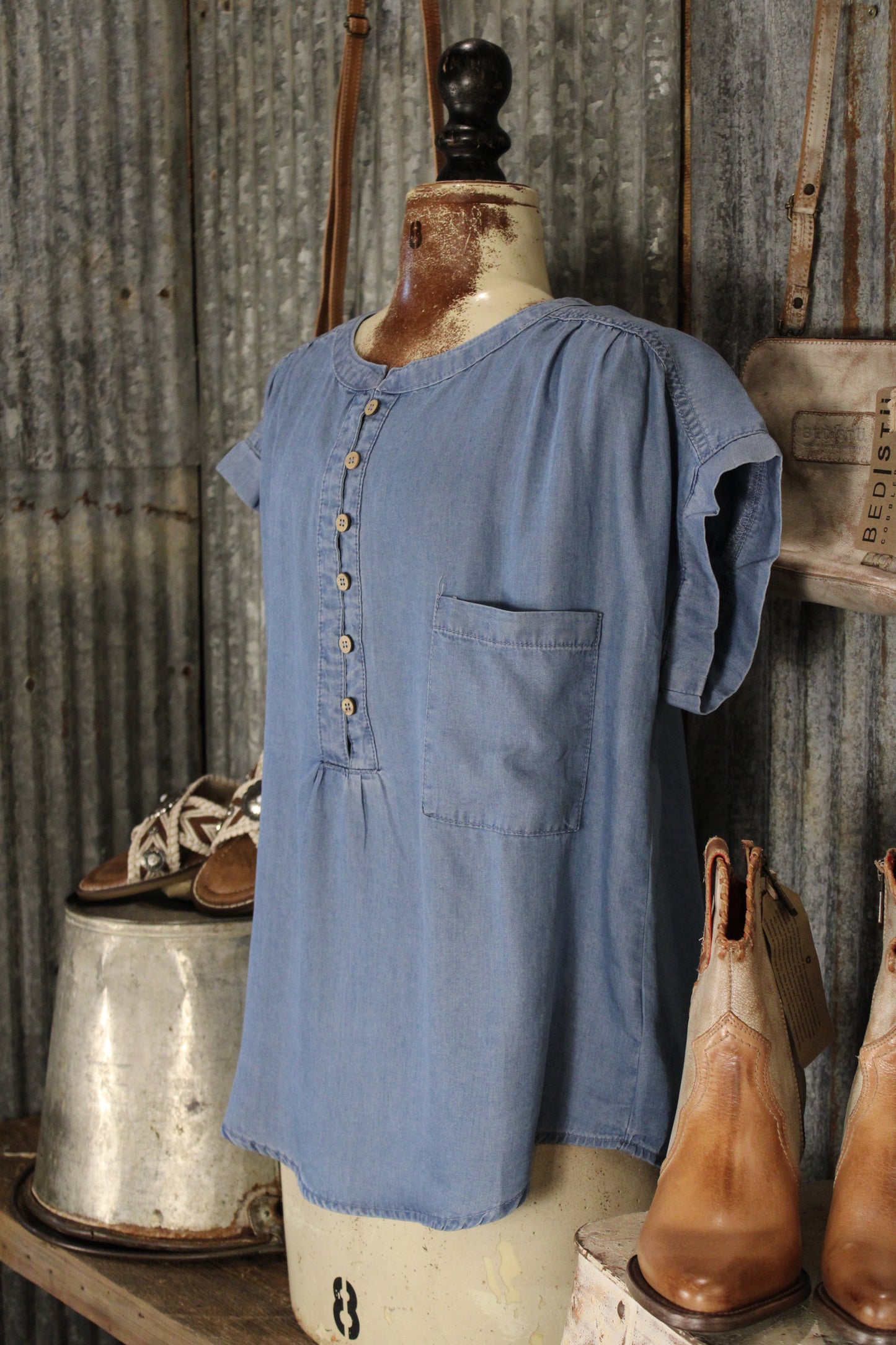 Easy Days Chambray Blouse