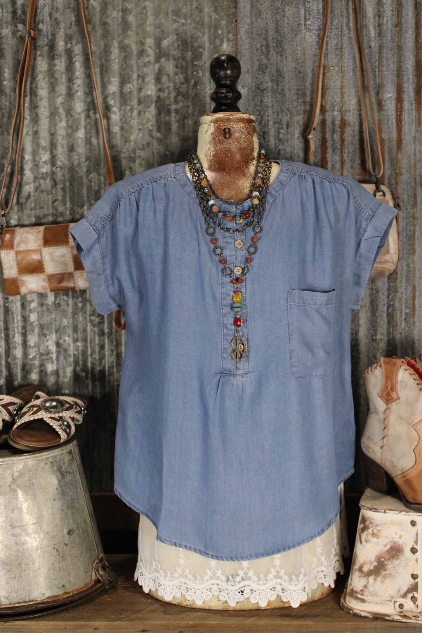 Easy Days Chambray Blouse