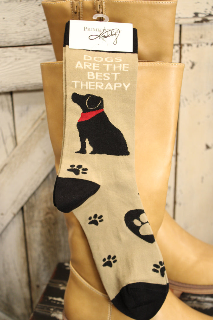 Dogs Are The Best Therapy Socks
