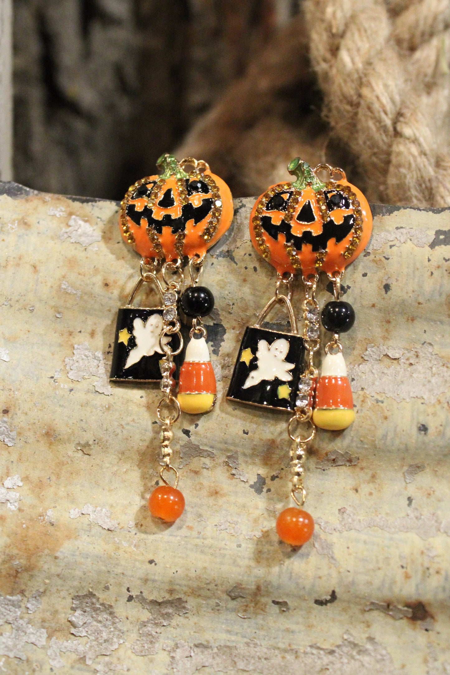 Trick Or Treat Pumpkin Earrings