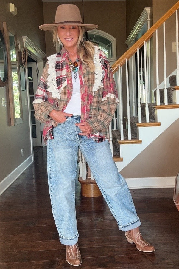 Countryside Patchwork Flannel Top