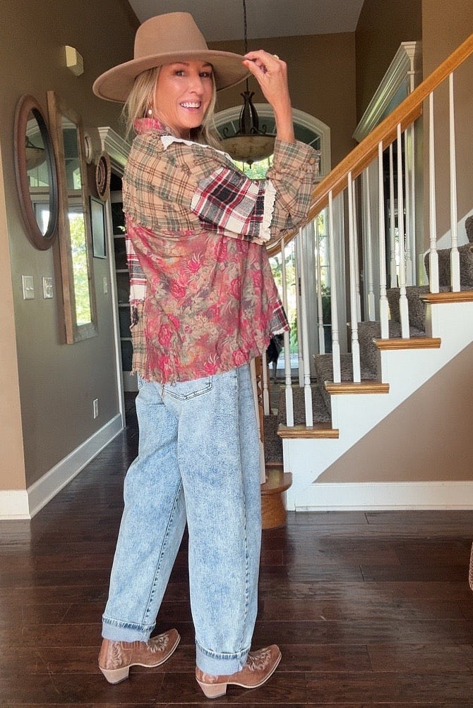 Countryside Patchwork Flannel Top