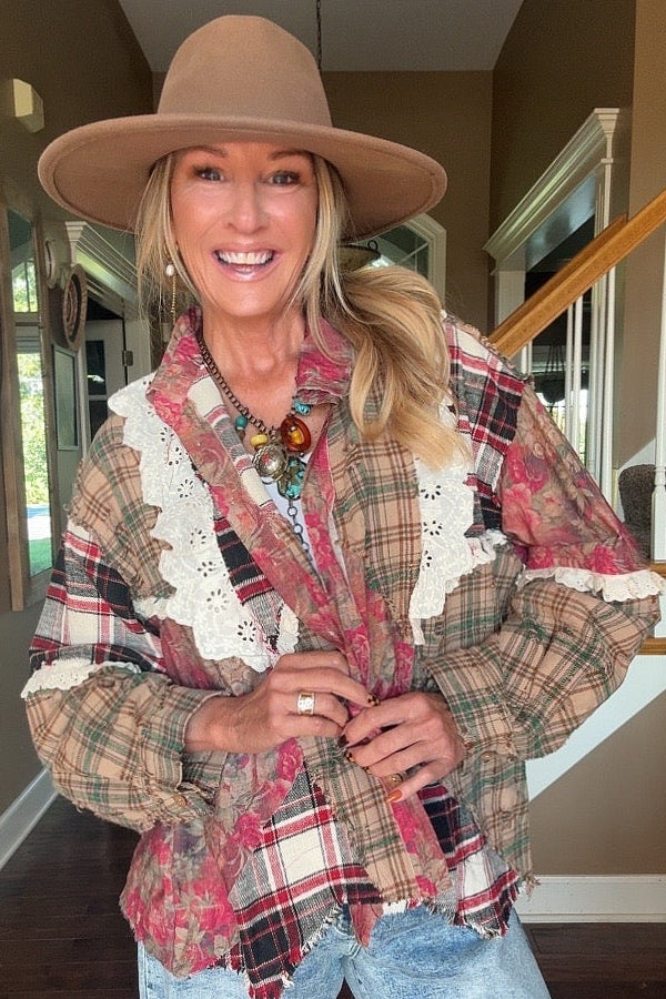 Countryside Patchwork Flannel Top