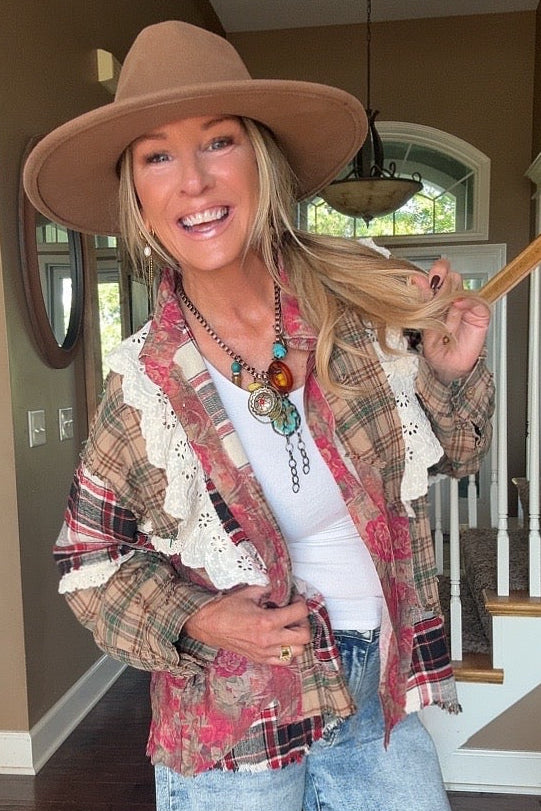 Countryside Patchwork Flannel Top