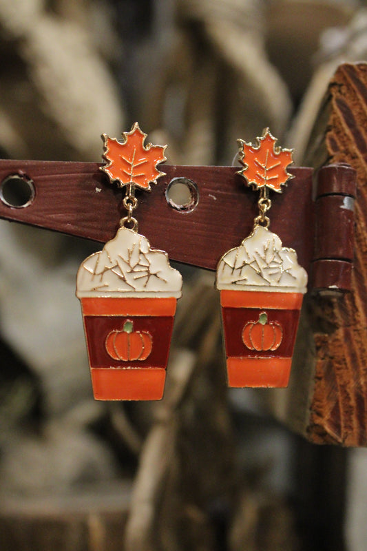 Pumpkin Spice Latte Earrings