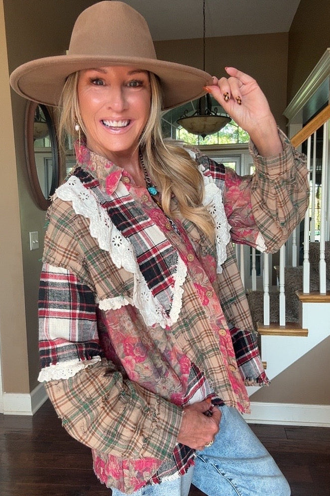 Countryside Patchwork Flannel Top