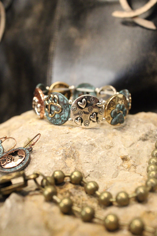 I Love Dog Paws Bracelet