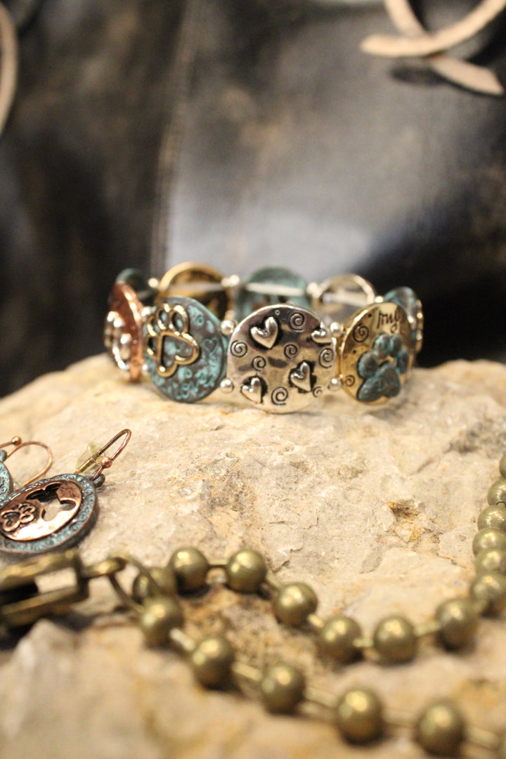I Love Dog Paws Bracelet