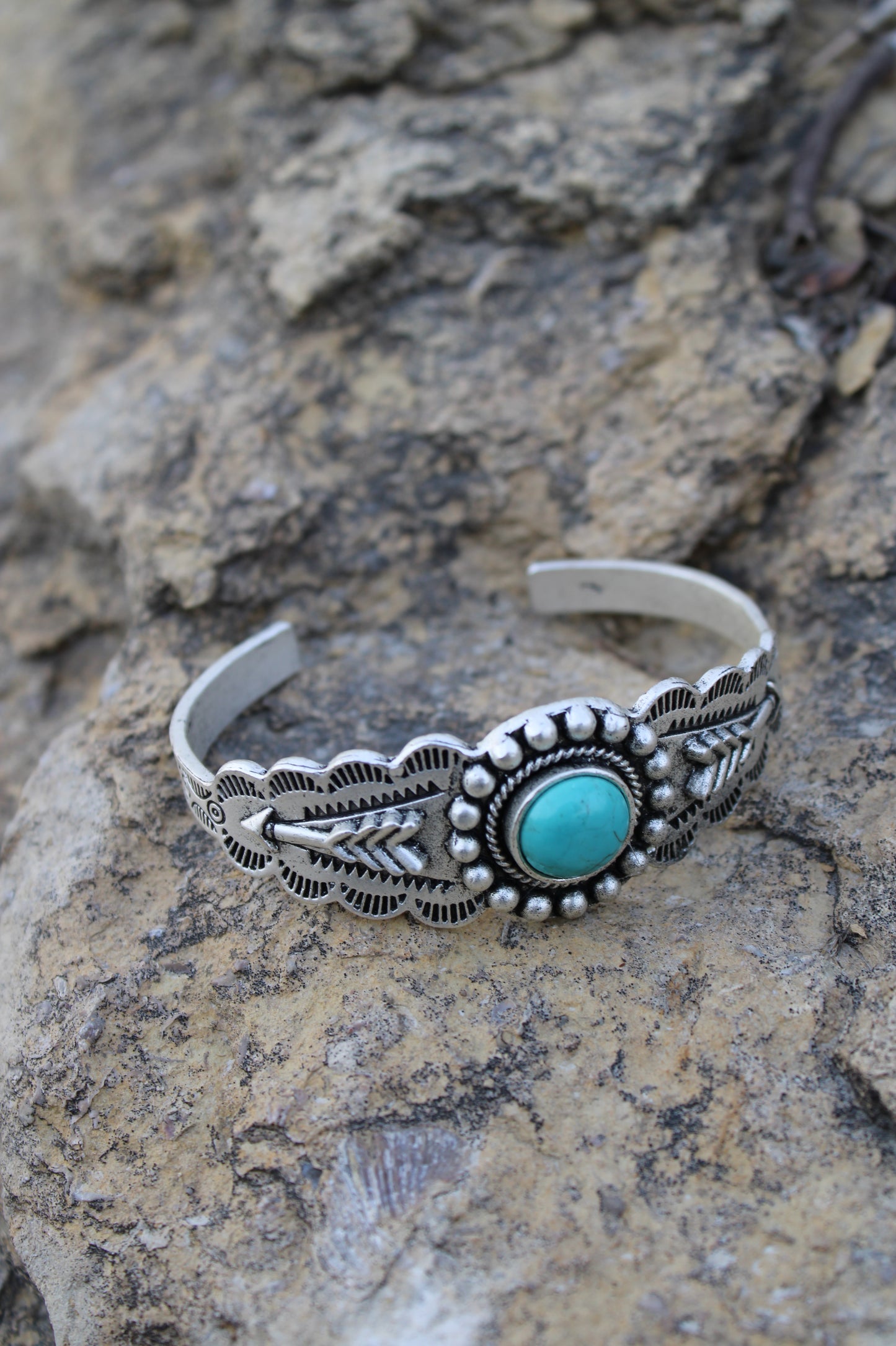 Silver and Sage Cuff Bracelet