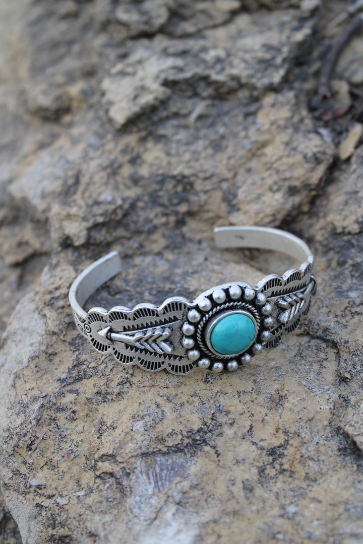 Silver and Sage Cuff Bracelet