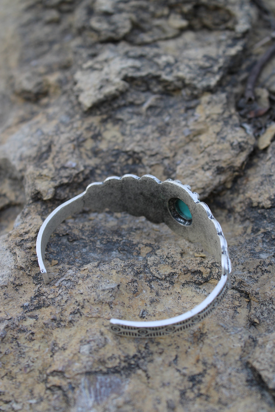 Silver and Sage Cuff Bracelet