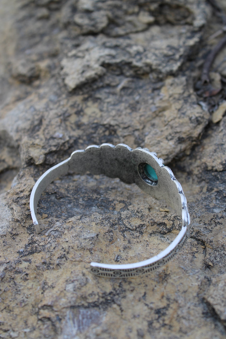 Silver and Sage Cuff Bracelet