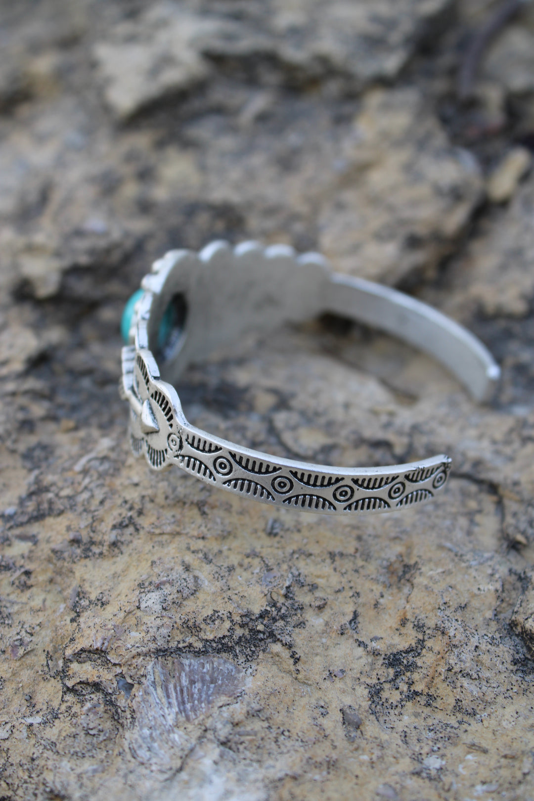 Silver and Sage Cuff Bracelet