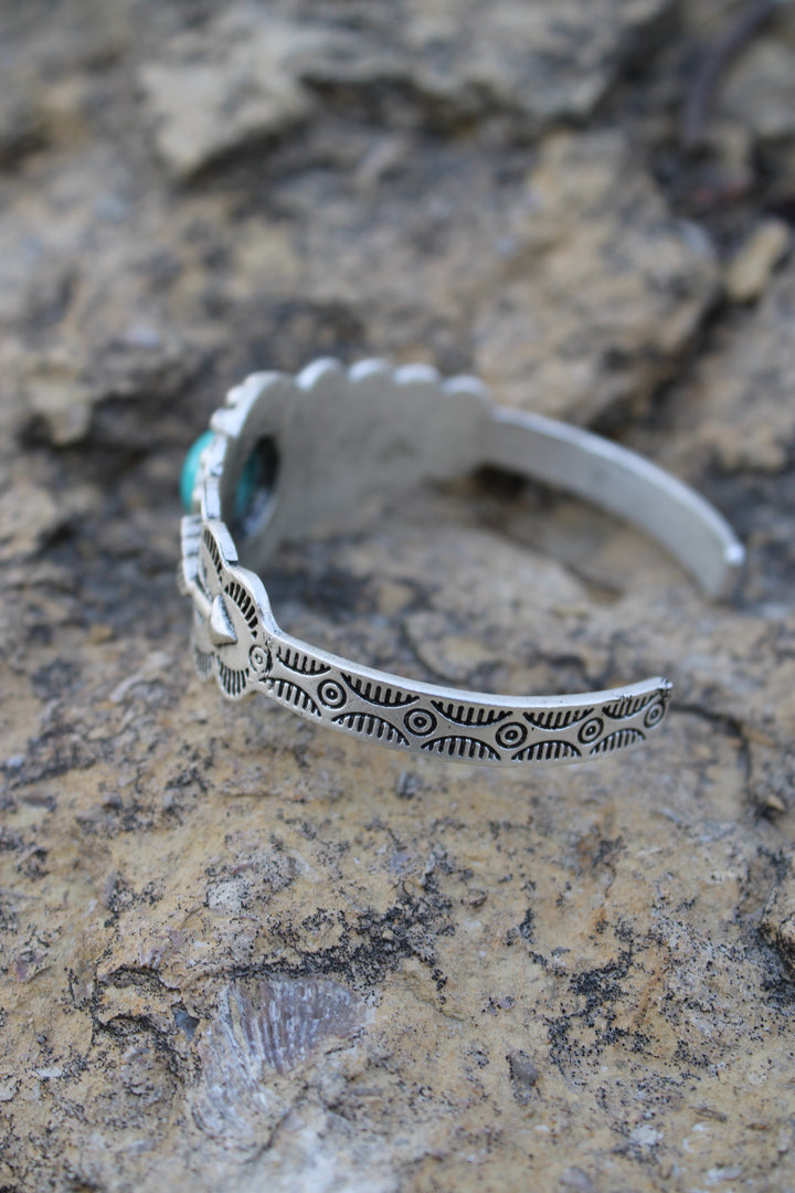 Silver and Sage Cuff Bracelet