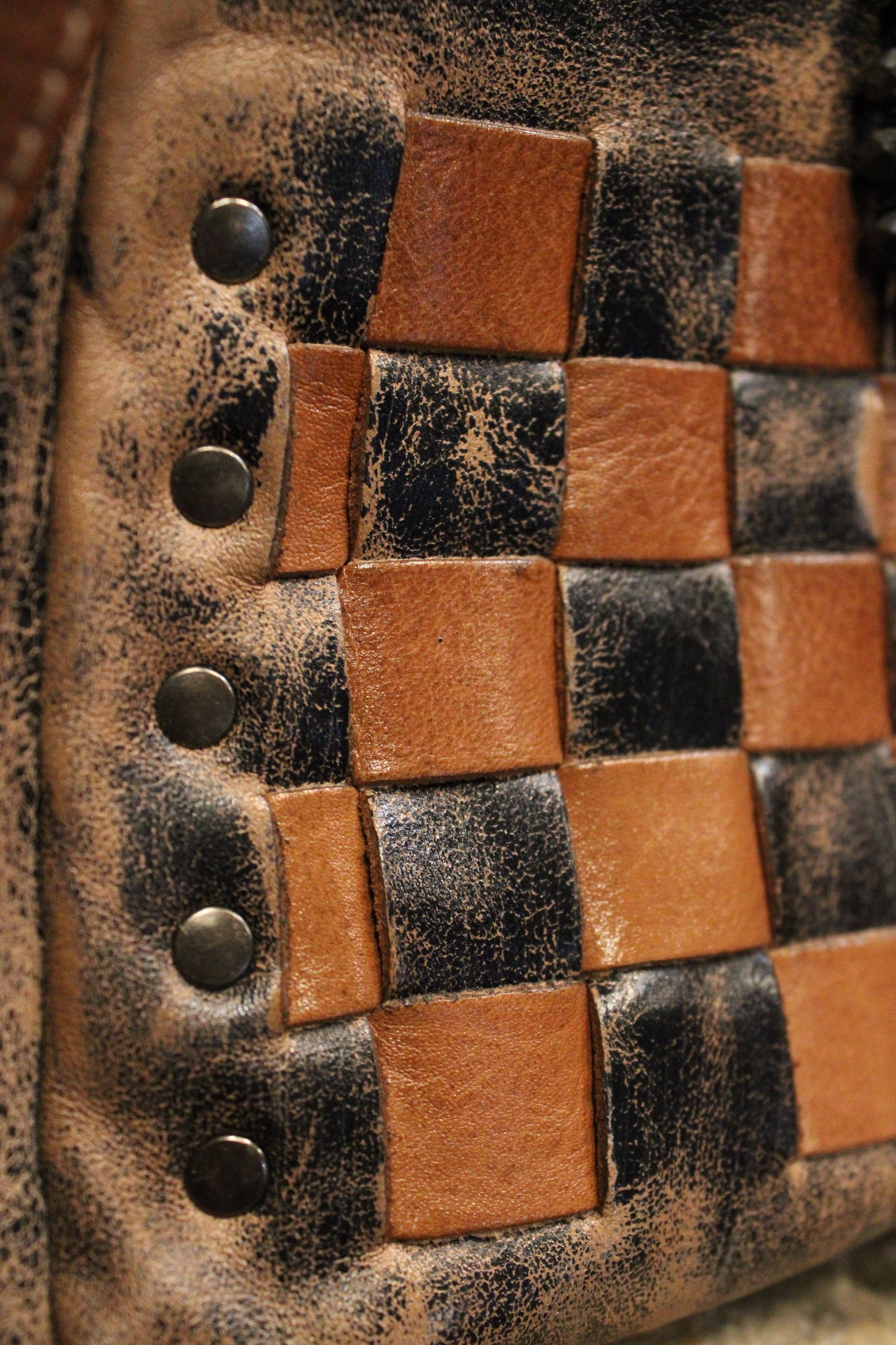 Bed|Stu Keiki Black Lux Tan Rustic Handbag
