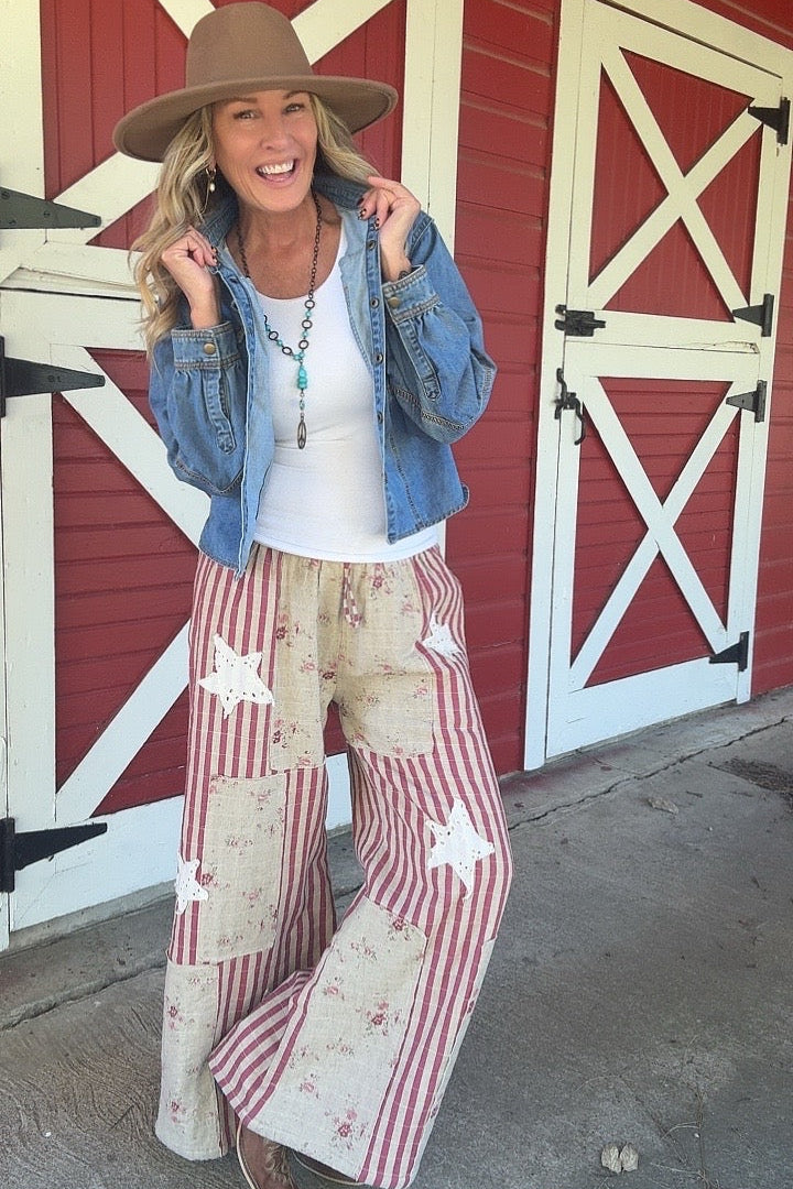 Rodeo Rose Patchwork Pants