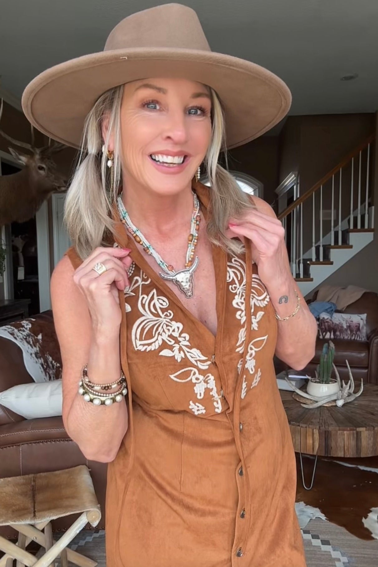 Fringe And Flora Suede Dress