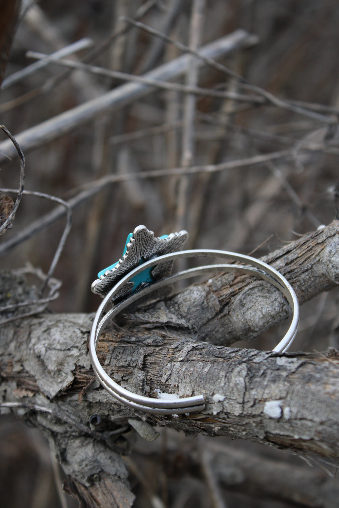 Cool Teal Star Cuff Bracelet