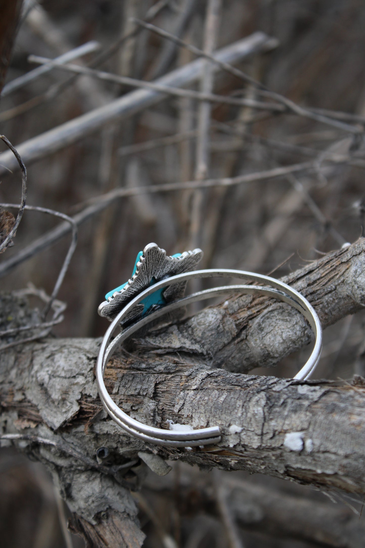 Cool Teal Star Cuff Bracelet