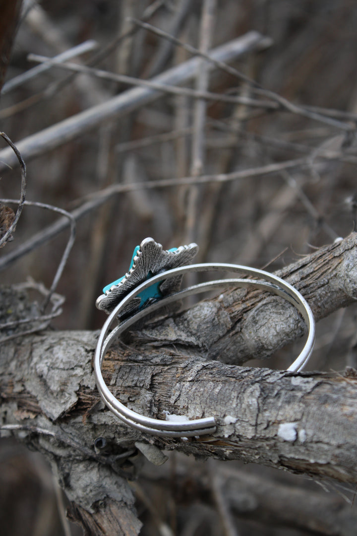 Cool Teal Star Cuff Bracelet