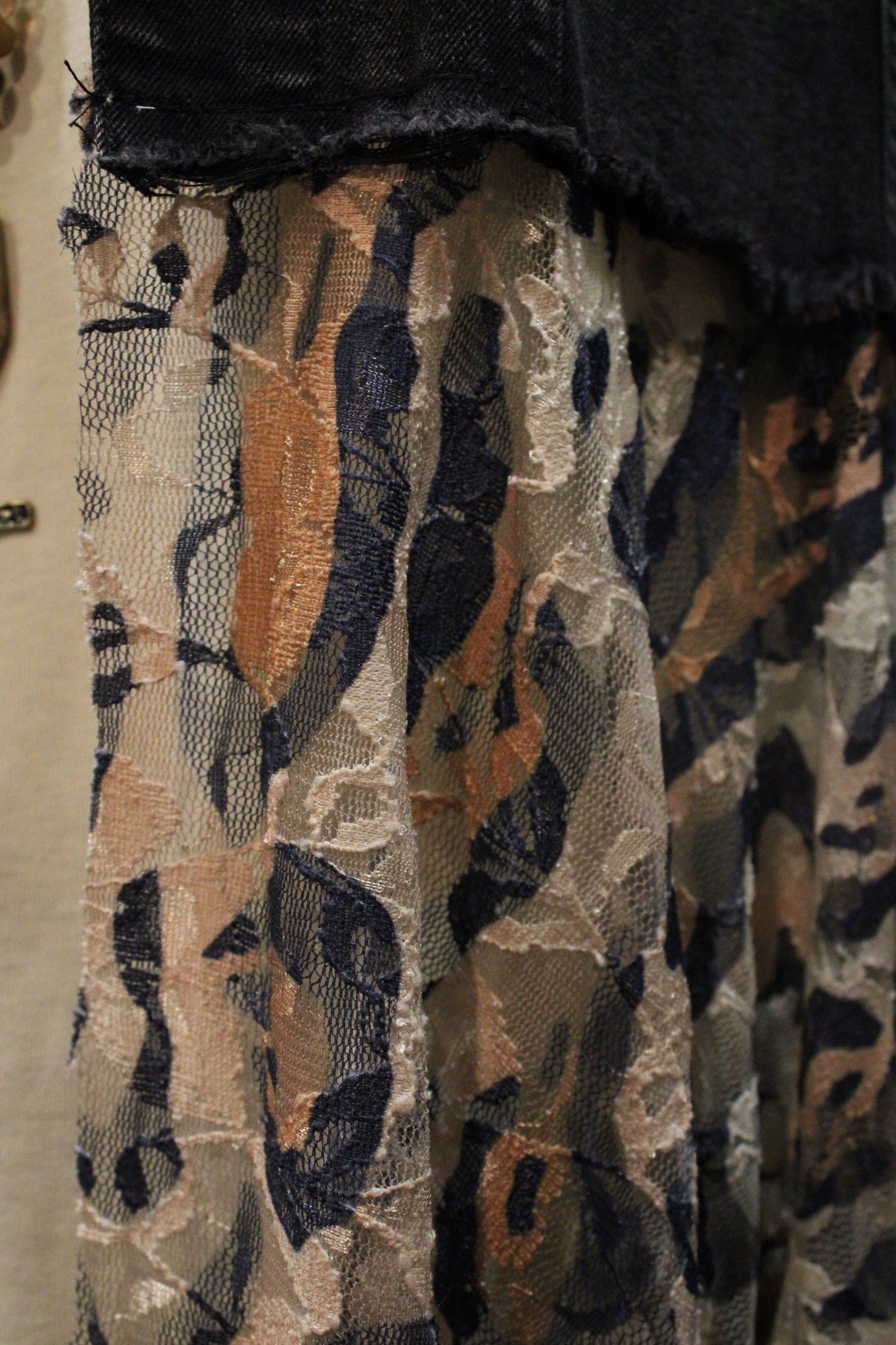 Flirting Denim Black Leopard Vest