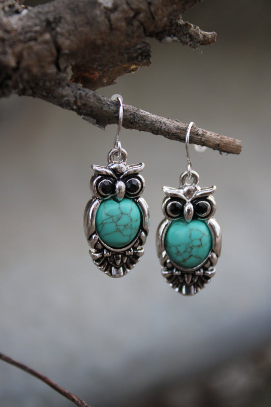 Desert Watch Owl Earrings