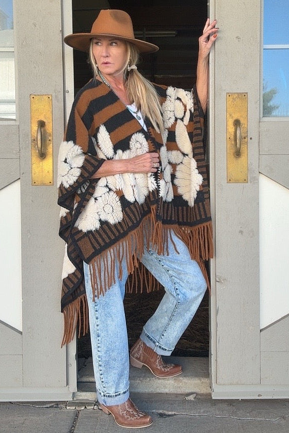 Saddle &amp; Trail Fringe Poncho