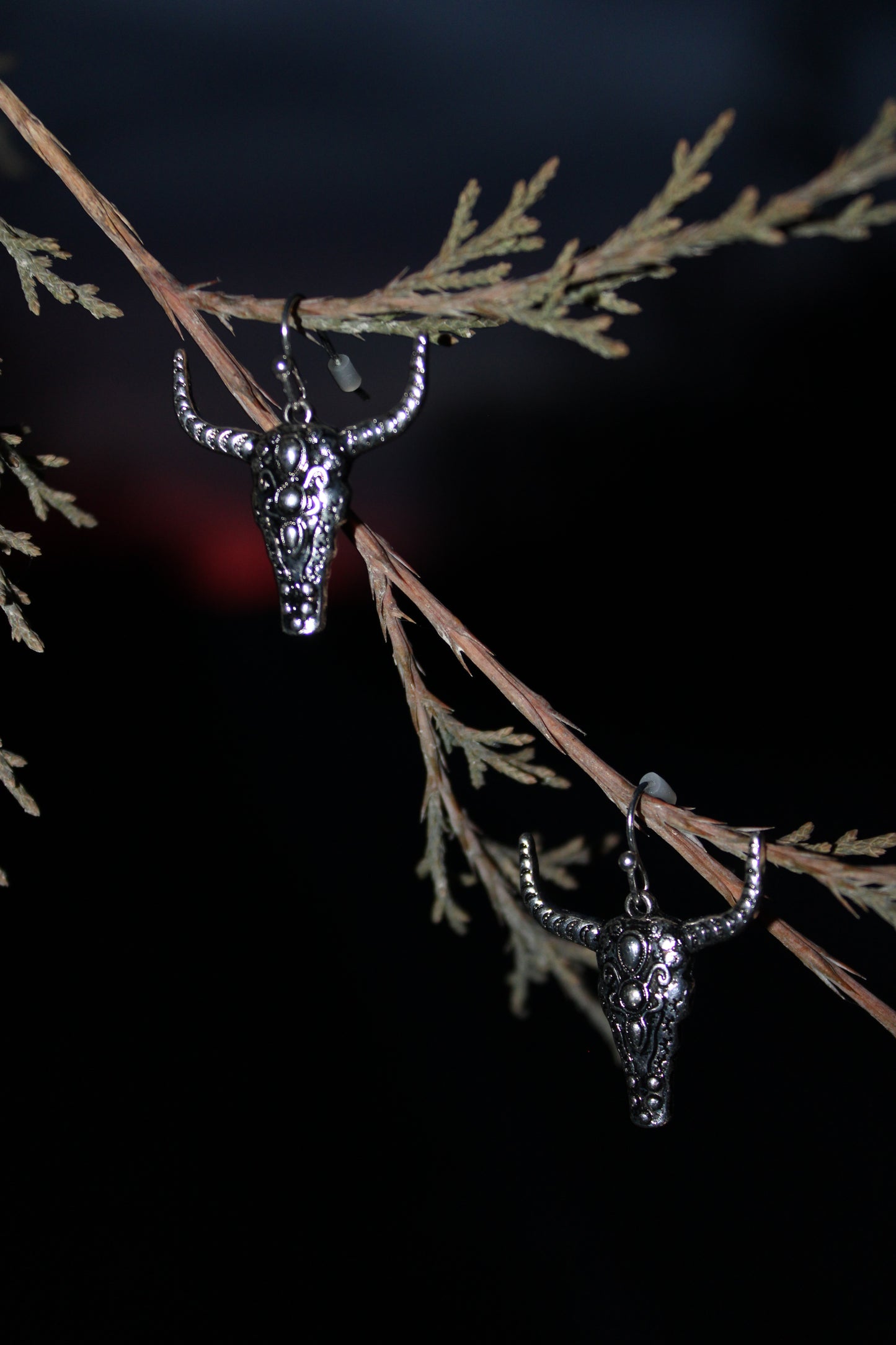 Ghost of the Plains Longhorn Earrings